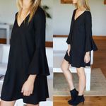 Emerson Fry Bell Sleeve Dress Black LBD Little Black Dress Size 8 Photo 3