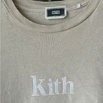 Kith logo tee long sleeve beige sand ash crewneck top oyster mushroom pullover White Size XS Photo 1
