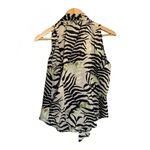 Max Mara ‎ Studio 100% Silk Zebra Paneled Sleeveless Blouse Made In Italy Sz 8 Photo 4