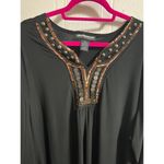 Added Dimensions Catherines Tunic Dress Womens 3X Black Beaded Embellished Boho Size 26 Photo 3