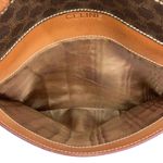 CELINE Macadam Blason Triumph Dark Brown Hand Bag Leather Stripes Authentic Photo 7