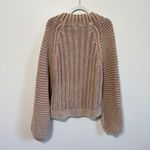 Free People NWOT  Chunky Knit Sweetheart Sweater Size Large Tan Brown Beige Photo 5