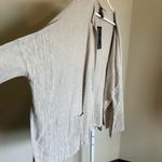 Marla Wynne Tan Boxy Cardigan Poncho Open Front w Pockets Size 2x/3x Linen Blend Photo 7