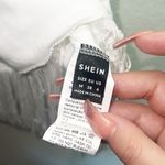 SheIn White Ribbed Fringe Bottom Racerback Tank Top Photo 3