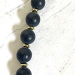 Dark gray gold tone beaded statement necklace Photo 5