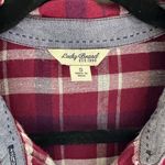 Lucky Brand  Burgundy Plaid Shirt Photo 1