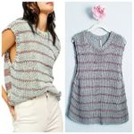 Free People  Striped Knit Sleeveless Wave After Wave Sweater Photo 1