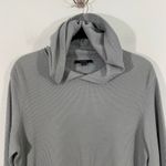 Vince Women Sage Green Waffle Knit Pima Cotton Pullover Hoodie Size L Photo 2