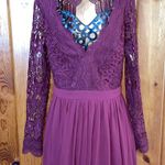 Lulus Awaken My Love Burgundy Long Sleeve Lace Maxi Dress small bridesmaids maternity Photo 6