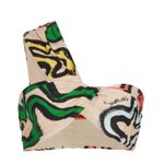 Simon Miller Lala Island Print Twist Linen Crop Top Sz 6 NWT Green Photo 3