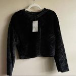 ZARA  Black faux fur crop sweater NWT Photo 0