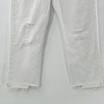 frame denim NEW FRAME Le Hollywood High Waist Ripped Crop Straight Leg Jeans Blanc Rips 25 Photo 5
