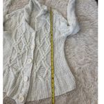 Carducci XL Cable Knit Button Front Shawl Collar Cardigan Chunky Sweater White Photo 6