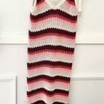 ZARA Blogger Favorite Striped Knit Red Summer Maxi Dress Size M Photo 2