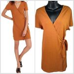 Madewell  Texture & Thread Short Sleeve Side-Tie Dress Women’s L NWT Brown Preppy Photo 1