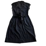 Banana Republic  Shirt Dress Tie Belt Black Size 12 Tall Stretch Pockets Photo 9