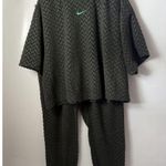 Nike Modern Everyday Sportswear Green Suit Womens 2X/1X Boxy Terry Cloth Track Photo 2