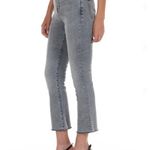 Fidelity Denim Juniper Crop Flare Jeans in Surfire Gray Raw Hem Size 29 Photo 3