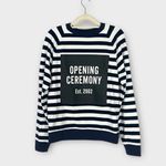 Opening Ceremony  Pullover Sweatshirt Women's XS Navy Blue White Long Sleeve Photo 2