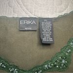Erika  Petite Y2K Boxy Lace Tank Top. Hunter Green. Size: PL. Photo 2