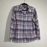 Merona  Lavender Pink Plaid Button Down Collared Shirt Size Extra Large Photo 0