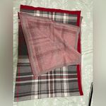 None Plaid Sweater Scarf Throw Red Gray and White Sz 40 x 55 Like New Photo 2