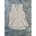 Adrienne Vittadini  White Black Stripe Asymmetrical Sleeveless Blouse XL Photo 1