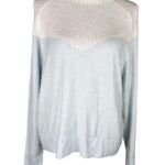 EXPRESS Sweater Baby Blue White Super Soft Large New Photo 3