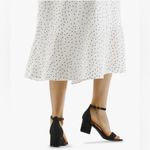 NEW Faux Suede Low Heels Open Toe Block Heeled Ankle Strap Pump Wedding Shoes 8 Black Photo 6