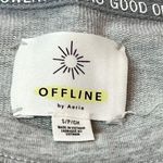 Aerie NEW Offline Cropped Muscle Tank Top Graphic Print Gray Crew Neck Small Photo 3