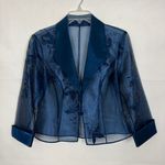 Y2K Embroidered Beaded Sheer Blue Top S/M Fairycore Party Elegant Dressy Size M Photo 0