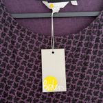 Boden Abigail Jersey Dress 14R Purple Leaf Print Long Sleeve Stretchy Midi Dark Size 14 Photo 4