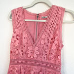 Alice + Olivia Eyelet Lace Blossom Pink Zula Sleeveless Sheath Mini Dress Photo 4