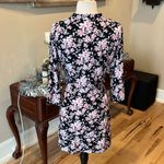 Romantic Silky Robe Black Floral Photo 7