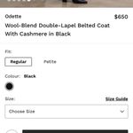 Reiss  Odette Wool blend Double lapel with cashmere in Black size 4 Photo 10