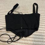 House Of CB  Cropped Eyelet Bustier Corset Top Black Lace Up Photo 3