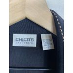 Chico's  Travelers Sz 2 L Button Front Blazer Cardigan Slinky Black Stretch Office Photo 2