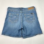 Seven 7 Jeans Seven7 Stretch Denim Chunky Y2K Embellished Stitch Bermuda Length Shorts Size 6 Photo 1