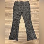 DG2 Diane Gilman Leopard Print Flared Stretch Pants Size Large Black Photo 2