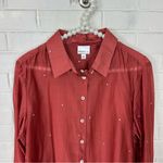 Evereve Bailey 44 Sheer Rhinestone Gem Button Down Shirt Size L Photo 1