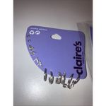 Claire’s 6prs Hoop Earrings Card, 3prs Stackable Earrings, & 1 Anklet. New Silver Photo 2