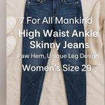 7 For All Mankind EUC High Waist Ankle Skinny Jean Raw Hem Unique Leg Women’s 29 Photo 1
