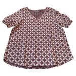 Falls Creek Falls Creek Womans Small Puff Sleeve Geometric Light Weight Short Sleeve Top Photo 0