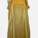 TCEC Metallic Gold  Mini Cocktail Dress With Ruffles Women's Size Large Photo 0