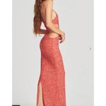RETROFETE Katerina Sequined Cutout Maxi Dress‎ Coral NWT Small Pink Photo 1