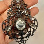 Edwardian style teardrop rhinestone pendant necklace Photo 2