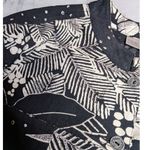 Chico's Vtg 1990s  Black Ivory Illustrated Floral Button Up Cotton Jacket 1 M Photo 3