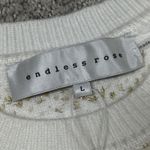 Endless Rose  Sweater Womens Large Ivory Gold Metallic Sparkle New Holiday Photo 2