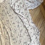 Flora Nikrooz  Pale Pink Satin Floral Striped Robe L/XL Photo 6