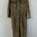 Venus Green Acid Wash Patch Pocket Jumpsuit Photo 1